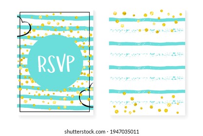 Polka Dot Shimmer. Partículas románticas. Textil blanco. Glittery Spray turquesa. Impresión Grunge Dorada. Guardar conjunto de ilustraciones de fecha. Folleto de madres de menta. Tiras Polka Dot Shimmer