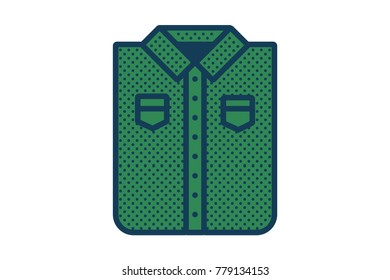 polka dot shirt flat illustration