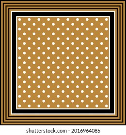 Polka dot silk scarf design. Vector Illustration.