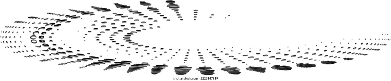 Polka dot spiral with eyelashes. Vector.