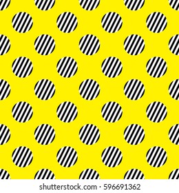 Polka dot stripe Seamless Pattern yellow