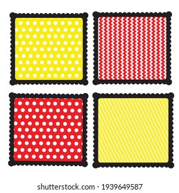 polka dot and stripes theme background pattern set