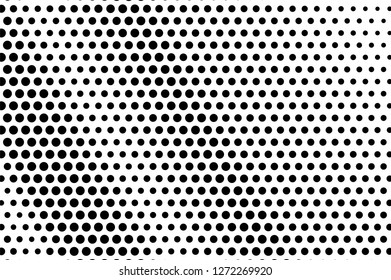 Polka dot texture. Black and white dotted halftone vector background. Diagonal dotted gradient. Vintage effect graphic decor. Retro dotted overlay. Monochrome halftone texture. Perforated surface