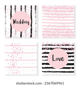 Polka Dot Texture. Carnival Card. Pink Trendy Print. Stripe Marriage Concept. Black Polka Wallpaper. Rose Abstract Stardust. Hand Drawn Illustration Set. Golden Polka Dot Texture
