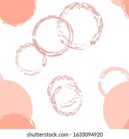 Polka Dot. Texture Vector Seamless Pattern. Multicolor Illustration. White Abstract Background With Watercolor Fall Chaotic Shapes. Trend Pastel Giftwrap. Chalk Brush Rounds, Confetti.
