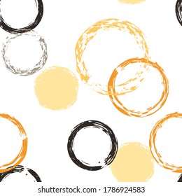 Polka Dot. Texture Vector Seamless Pattern. Color Ornament. White Abstract Background With Watercolor Fall Chaotic Shapes. Simple Vintage Packaging. Chalk Brush Rounds, Confetti.
