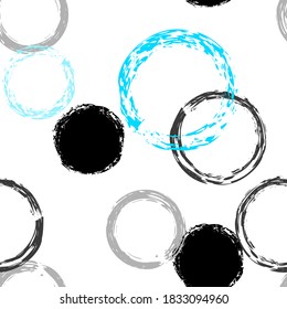 Polka Dot. Texture Vector Seamless Pattern. Color Ornament. White Abstract Background With Watercolor Fall Chaotic Shapes. Grunge Soft Textile. Chalk Brush Rounds, Confetti.
