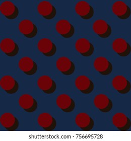 Polka dot usa color style  background. Abstract round seamless pattern. Vector illustration.