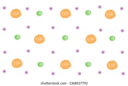 Polka dot vector background. illustration purple orange green wallpaper texture for template, website design and banner social media advertising. EPS10