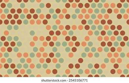 Polka dot vector pattern with geometric circles. Perfect for textile designs, wallpaper, or trendy poster backgrounds with an abstract minimalist style.