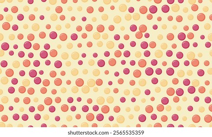 Polka dot vector pattern with geometric circles. Perfect for textile designs, wallpaper, or trendy poster backgrounds with an abstract minimalist style.