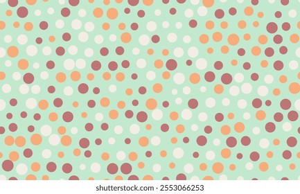Polka dot vector with a repeating round spot pattern. Perfect for seamless textile prints, trendy wallpapers, and abstract geometric poster backgrounds.