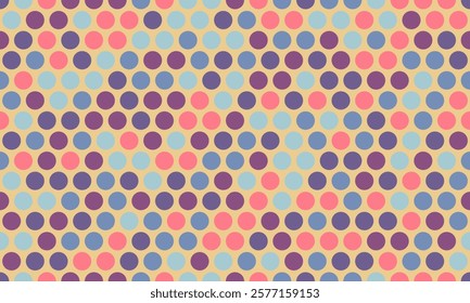 Polka dot vector with a repeating round spot pattern. Perfect for seamless textile prints, trendy wallpapers, and abstract geometric poster backgrounds.