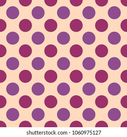 Polka dot vector seamless pattern. Retro background.
