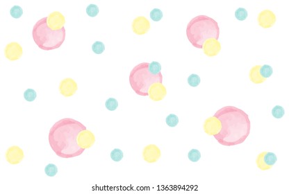 Polka dot vector watercolor pattern background. Pastel colorful wallpaper texture for template, web design and social media advertising. EPS10