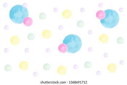 Polka dot vector watercolor pattern background. Pastel wallpaper texture for template, website design and social media advertising.