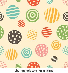 Polka dot. Vintage vector seamless pattern.