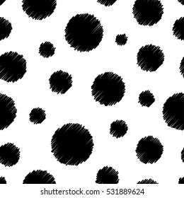 Polka dot. Vintage vector seamless pattern. Print. Repeating background. Cloth design, wallpaper.