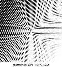 Polka dot wave halftone pattern. Gradient dots background. Modern vector illustration. Abstract wavy curves. Points backdrop. Dotted spotted pattern. Monochrome grunge template