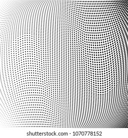 Polka dot wave halftone pattern. Gradient dots background. Modern vector illustration. Abstract curves. Points backdrop. Wavy dotted spotted 
pattern. Monochrome grunge template for web design