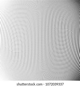 Polka dot wave halftone pattern. Gradient dots background. Modern vector illustration. Abstract curves. Points backdrop. Wavy dotted spotted 
pattern. Monochrome grunge template for web design