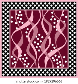 Punto Polka con patrón de línea ondulada. Parche de diseño de vectores para impresión, textil, diseño de bufanda. Ilustración EPS10.