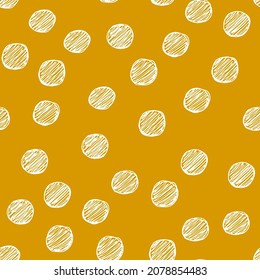 Patrón transparente abstracto de punto blanco Polka sobre fondo naranja. Diseño de vectores para textiles, fondos, ropa, papel de embalaje, sitios web y papel tapiz. Ilustración de moda sin fisuras.