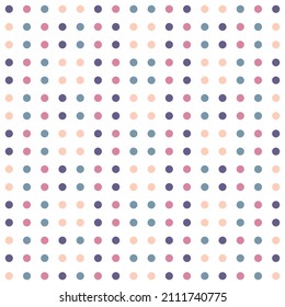 Polka Dot. White Background. with pastel color Dots. Seamless Pattern.