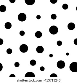 Polka dot white seamless pattern. Fashion graphic background design. Modern stylish abstract monochrome texture. Template for prints, textiles, wrapping, wallpaper, website etc VECTOR illustration