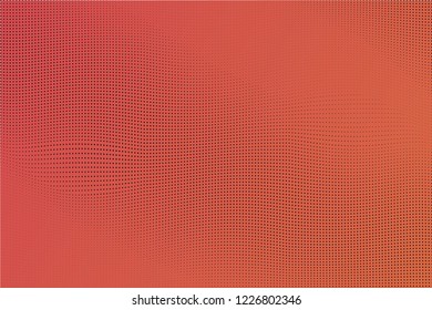 Polka dot yellow orange halftone pattern. Gradient dots background. Modern vector illustration. Abstract curves. Points backdrop. Bright colors dotted spotted pattern