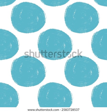 Polka dots abstract seamless pattern marker drawn. Circular spots allover background. Round brush blobs repeat cover. Scribble painted elements. Vector surface design festive motif.