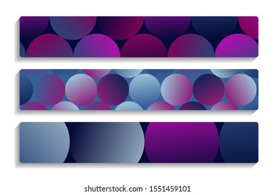 polka dots banners set in pink navy blue shades