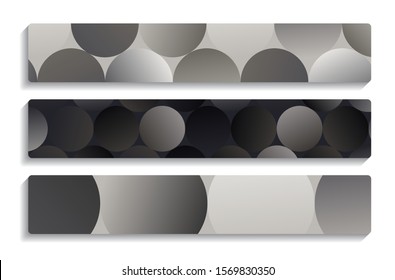 polka dots banners set in silver shades