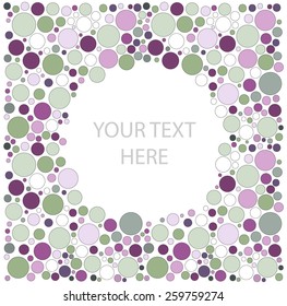 Polka dots card or frame. Halftone dots background. Vector illustration.