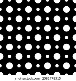 Polka dots circle pattern black background