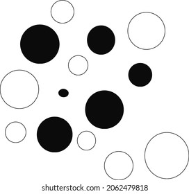 polka dots, circles that have two colors black and white