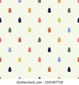 Polka dots colorful eggs. Vector multicolor egg shapes of polka.