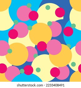 Polka dotiert bunter Musterhintergrund. Vektorgrafik.