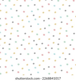 polka dots colorful pattern on white background and texture. Vector illustration