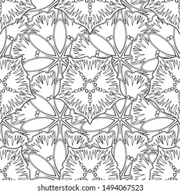 Polka dots, confetti. Seamless pattern with bstract geometric modern elements. Art deco style. Vector illustration. Shiny black and white backdrop.