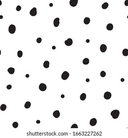 polka dots, Dalmatian seamless pattern,black and white vector template