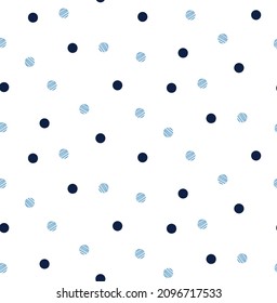 Polka Dots Design In Navy And Blue Shade Illustration