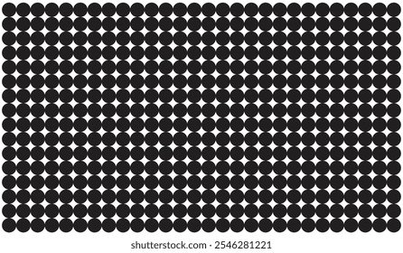 Polka dots design, seamless pattern on black background. Vector illustration.