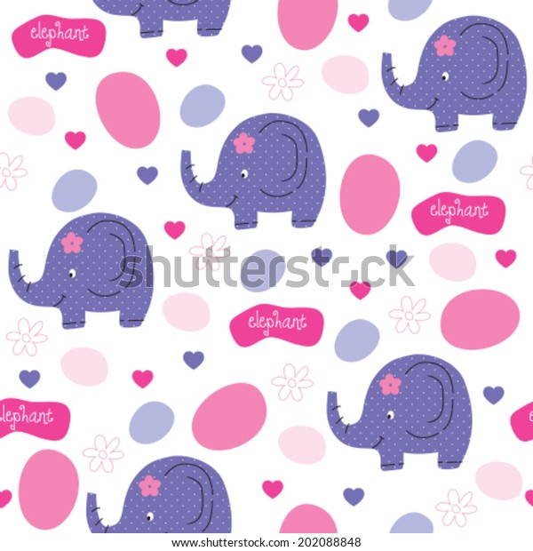 Polka Dots Elephant Pattern Vector Illustration Stock Vector (Royalty ...
