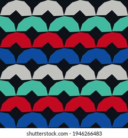 Pos de polka. Patrón étnico sin fisuras de formas geométricas. Canciones. Se puede usar para medios sociales, afiches, correo electrónico, impresos, diseños de anuncios.