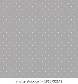 polka dots. gray baby repetitive background with pink circles. vector seamless pattern. classic stylish texture. fabric swatch. wrapping paper. continuous print. design template for textile, apparel 