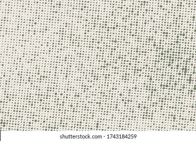 Polka dots gray, green background. Vector halftone illustration. Geometric monochrome dotted pattern. Pop art cover with bubbles in contrast colors. Template design for poster, banner, card, flyer. 