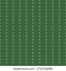 Los puntos de polka y los círculos verdes sobre un fondo verde oscuro. Ilustración abstracta vectorial transparente.
