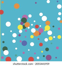 Polka Dots Green Yellow Dark Circles Background. Kids Red Color Multicolor Play Print. Turquoise Orange Indigo Colorful Pastel Design Pic. Pink Purple Blue White Children Rainbow Textile.