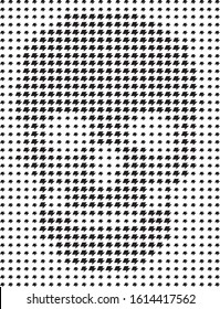 Polka dots Human skull in halftone dots style Sign of poison or danger to life Vector isolated object for websites, design, icons, user picture, avatars, posters, t shirt, logo, stickers, tattoo
